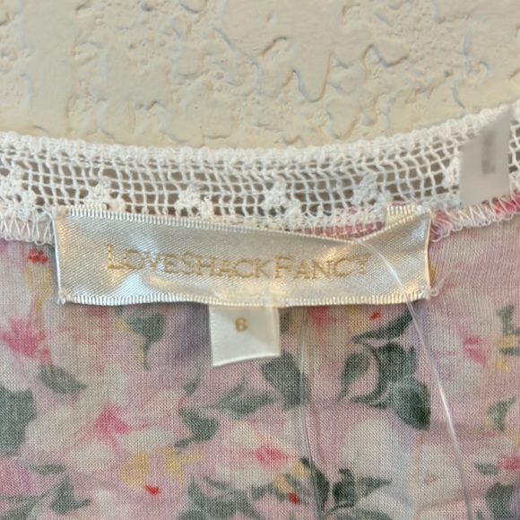 LoveShackFancy Pink Magenta Floral Eyelet Carlie Victorian Midi Dress - Picture 5 of 10